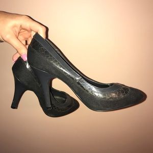 Black Snakeskin Heels